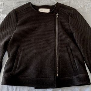 Structured knit stretch black jacket